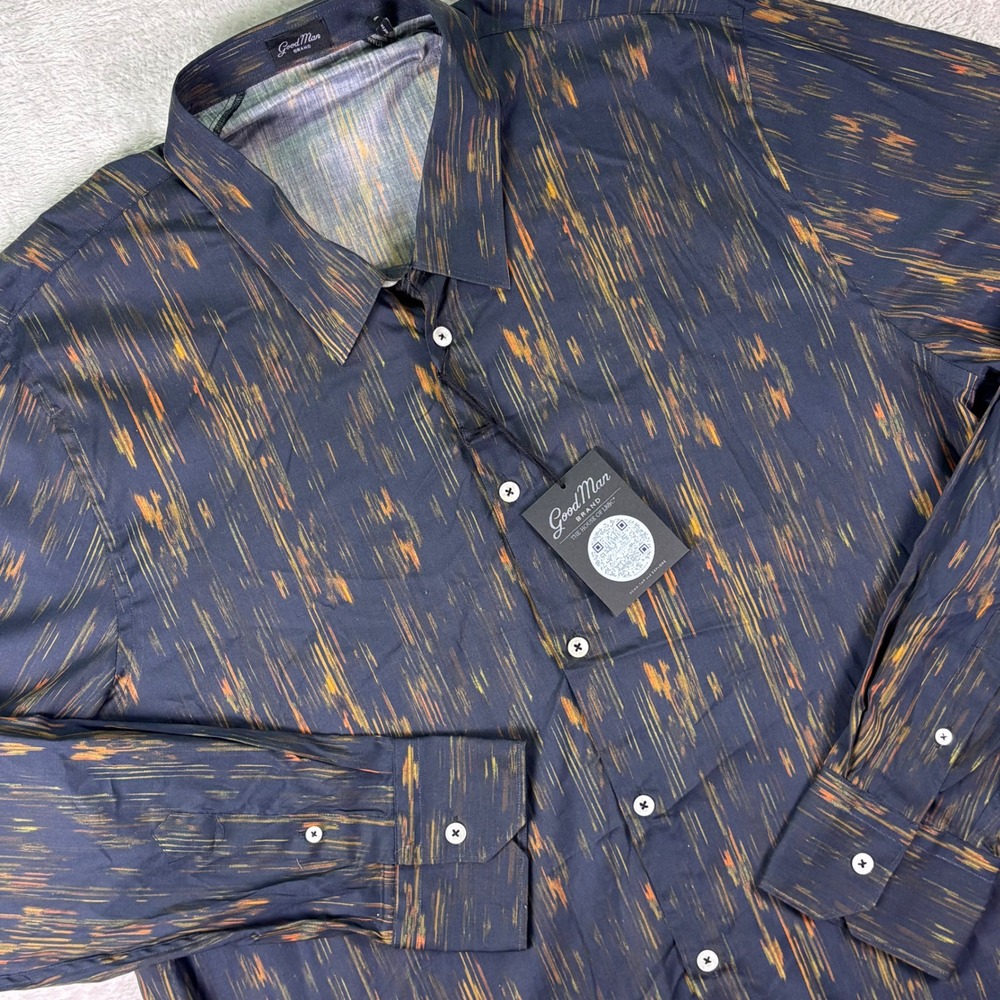 Good Man Brand Men's Long Sleeve Button Down Shirt Sz XXL Abstract Pattern NWT
